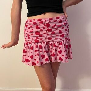 Sugar Thrillz Pink Heart Mini Skirt